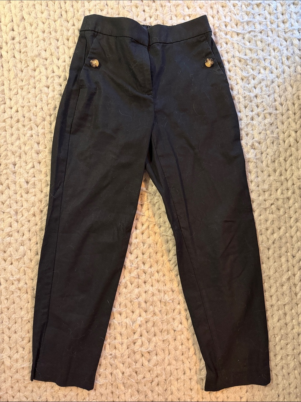 J.Crew Linen Straight Black Dress Pants for Women